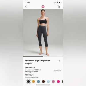 NWOT lululemon cropped align leggings